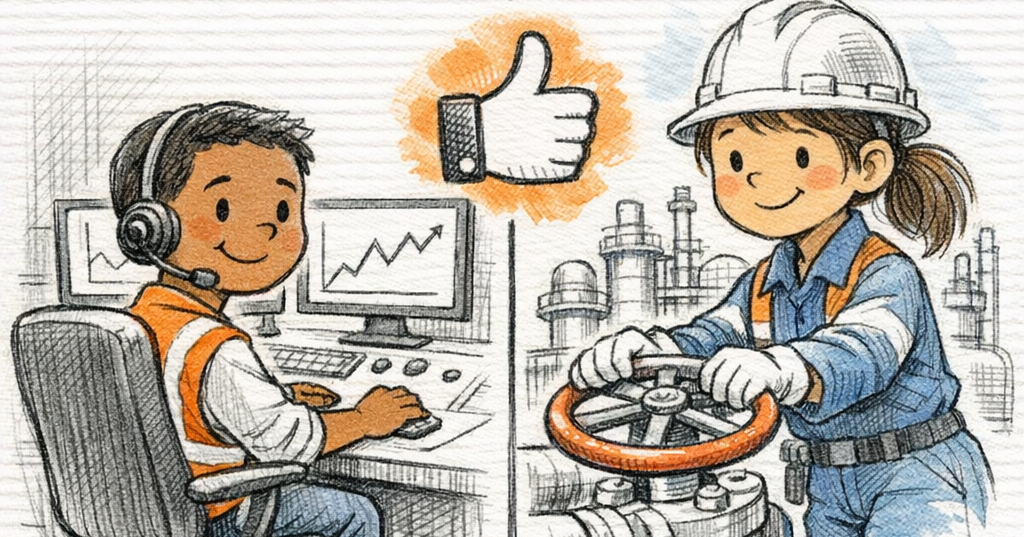 Fueling Curiosity book cover showing a colorful illustrated refinery with the alphabet letters A through Z